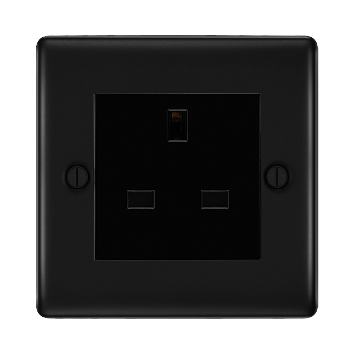 BG Nexus Metal Matt Black 13A Unswitched Socket NFB23B