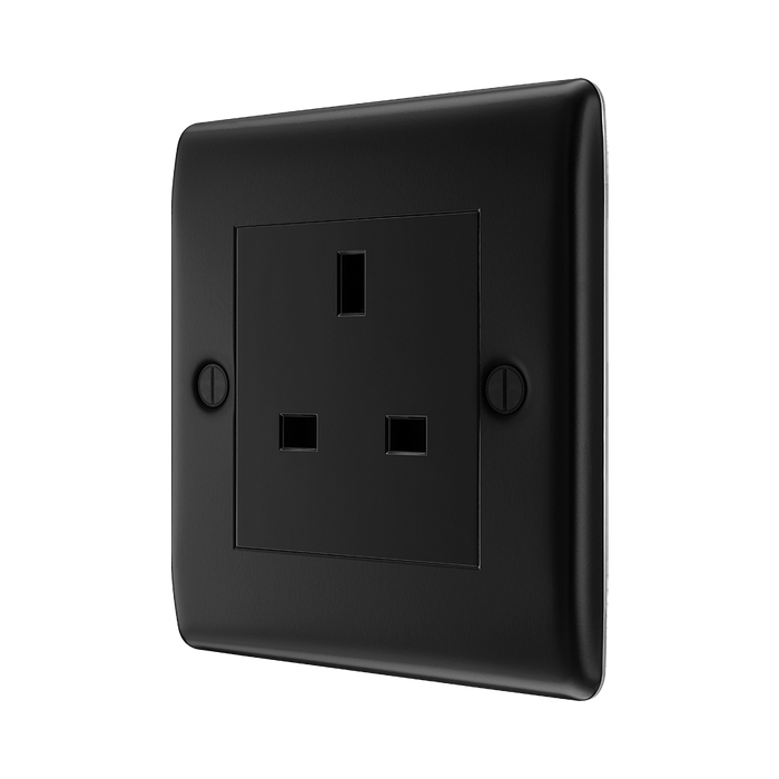 BG Nexus Metal Matt Black 13A Unswitched Socket NFB23B
