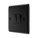 BG Nexus Metal Matt Black 2W & Intermediate Light Switch NFB2WINT – angled front view