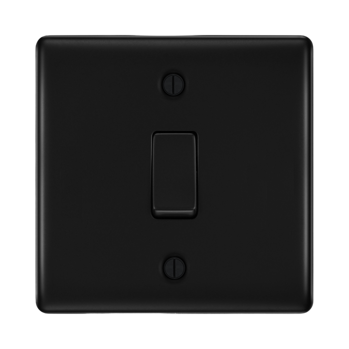 BG Nexus Metal Matt Black 20A Double Pole Switch NFB30 Available from RS Electrical Supplies