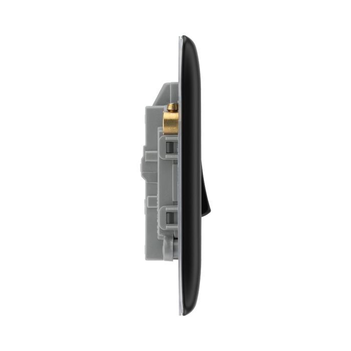 BG Nexus Metal Matt Black 20A Double Pole Switch with Neon NFB31