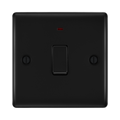 BG Nexus Metal Matt Black 20A Double Pole Switch with Neon NFB31