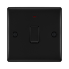 BG Nexus Metal Matt Black 20A Double Pole Switch with Neon NFB31