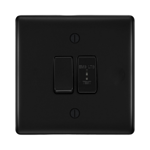 BG Nexus Metal Matt Black 2W & Emergency Key Switch NFB42EL Available from RS Electrical Supplies