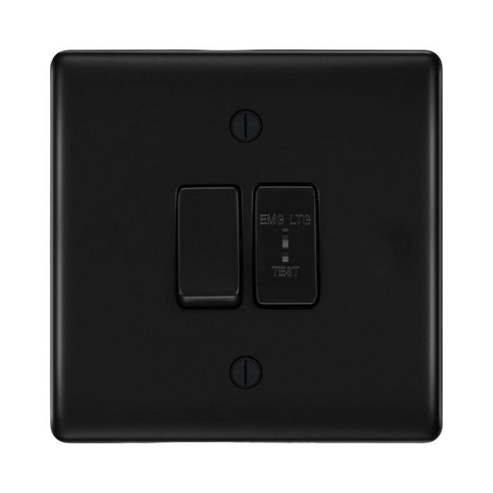 BG Nexus Metal Matt Black 2W & Emergency Key Switch NFB42EL Available from RS Electrical Supplies