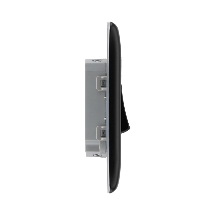 BG Nexus Metal Matt Black 2G 2W Light Switch NFB42