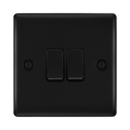 BG Nexus Metal Matt Black 2G 2W Light Switch NFB42