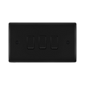 BG Nexus Metal Matt Black 3G 2W Light Switch NFB432 Available from RS Electrical Supplies