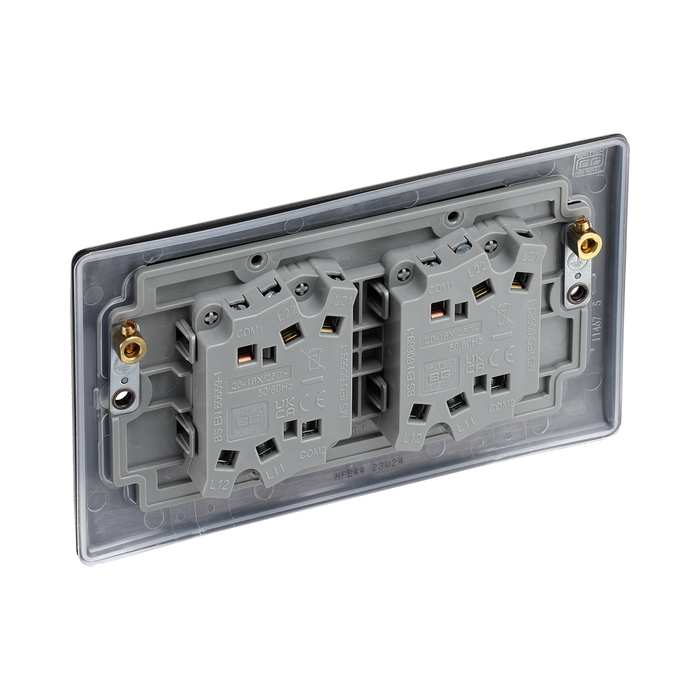 BG Nexus Metal Matt Black 4G 2W Light Switch NFB44