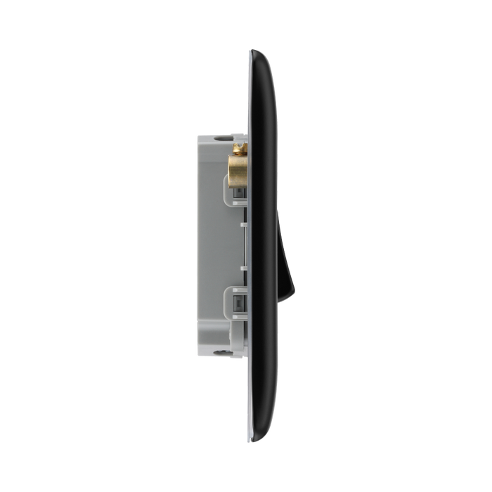 BG Nexus Metal Matt Black 4G 2W Light Switch NFB44