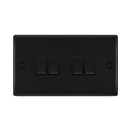 BG Nexus Metal Matt Black 4G 2W Light Switch NFB44