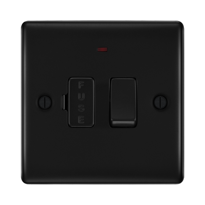 BG Nexus Metal Matt Black 13A Switched Spur Neon NFB52