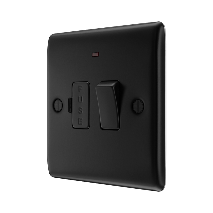 BG Nexus Metal Matt Black 13A Switched Spur Neon NFB52