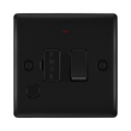 BG Nexus Metal Matt Black 13A Switched Spur Neon & Flex NFB53