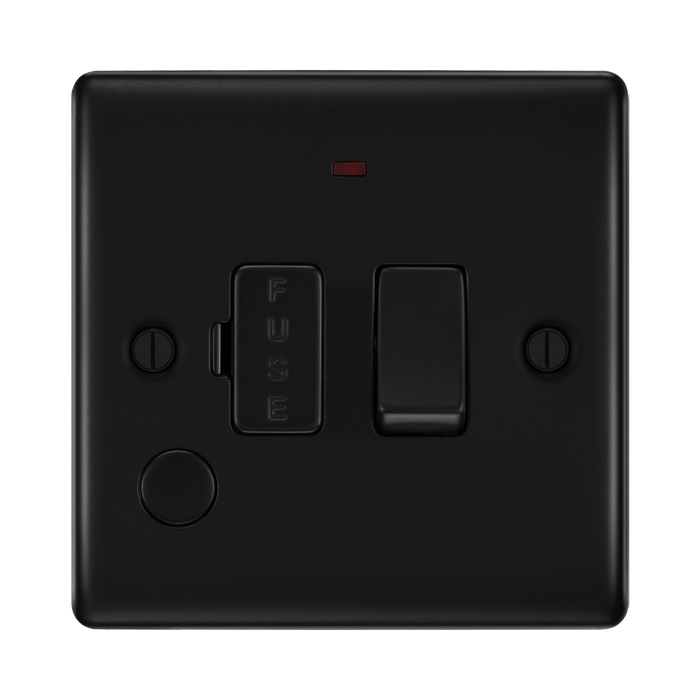 BG Nexus Metal Matt Black 13A Switched Spur Neon & Flex NFB53