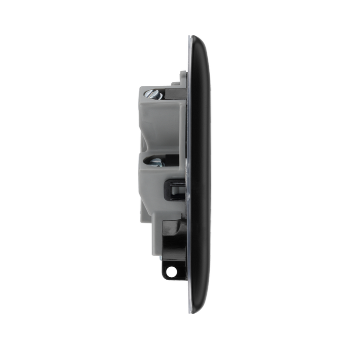 BG Nexus Metal Matt Black 13A Unswitched Spur NFB54