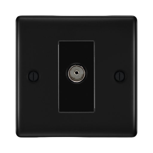 BG Nexus Metal Matt Black Co-axial Socket NFB60B Available from RS Electrical Supplies