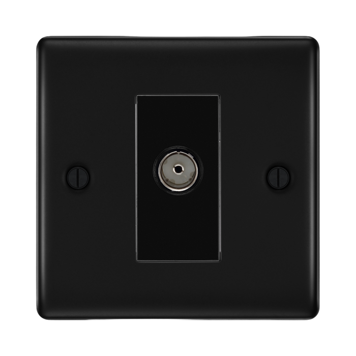 BG Nexus Metal Matt Black Co-axial Socket NFB60B Available from RS Electrical Supplies