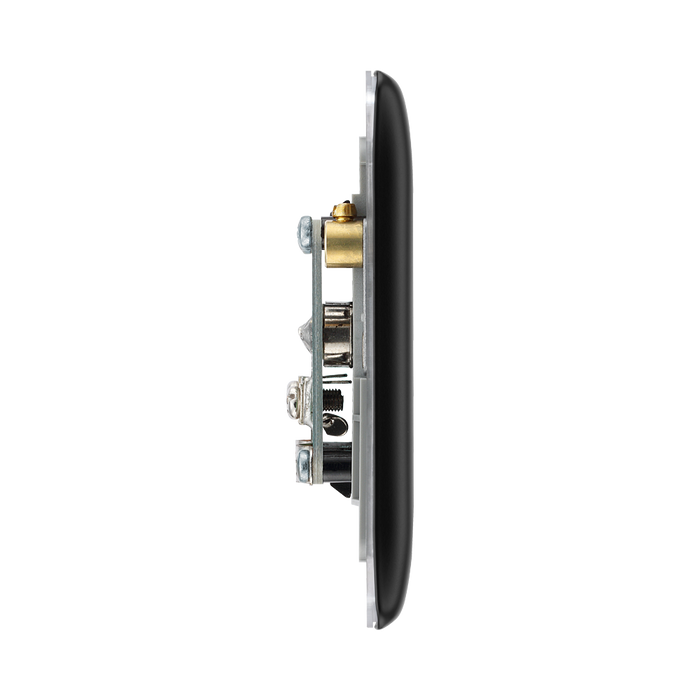BG Nexus Metal Matt Black Double Co-axial Socket NFB61B