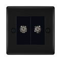 BG Nexus Metal Matt Black Double Co-axial Socket NFB61B
