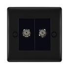 BG Nexus Metal Matt Black Double Co-axial Socket NFB61B