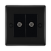 BG Nexus Metal Matt Black Double Satellite Socket NFB642B Available from RS Electrical Supplies