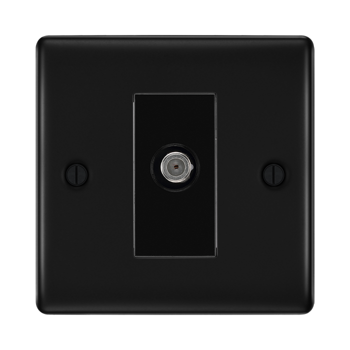 BG Nexus Metal Matt Black Satellite Socket NFB64B
