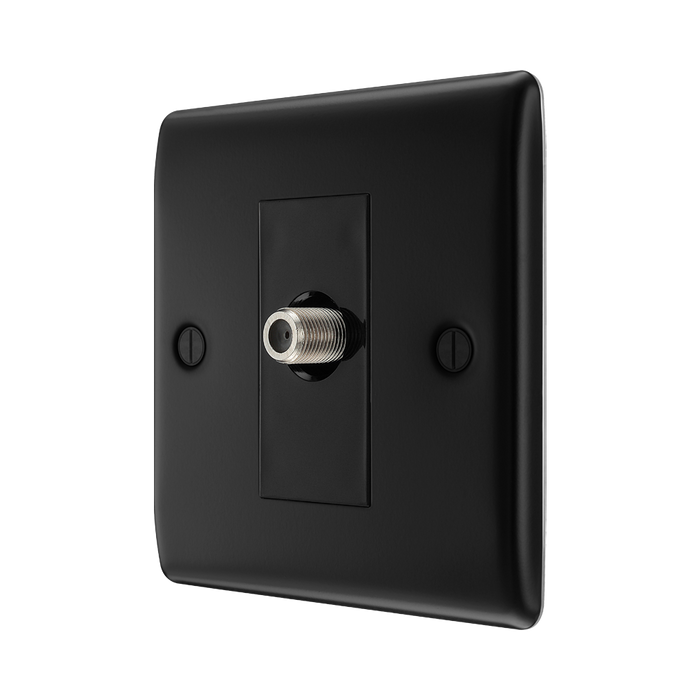BG Nexus Metal Matt Black Satellite Socket NFB64B