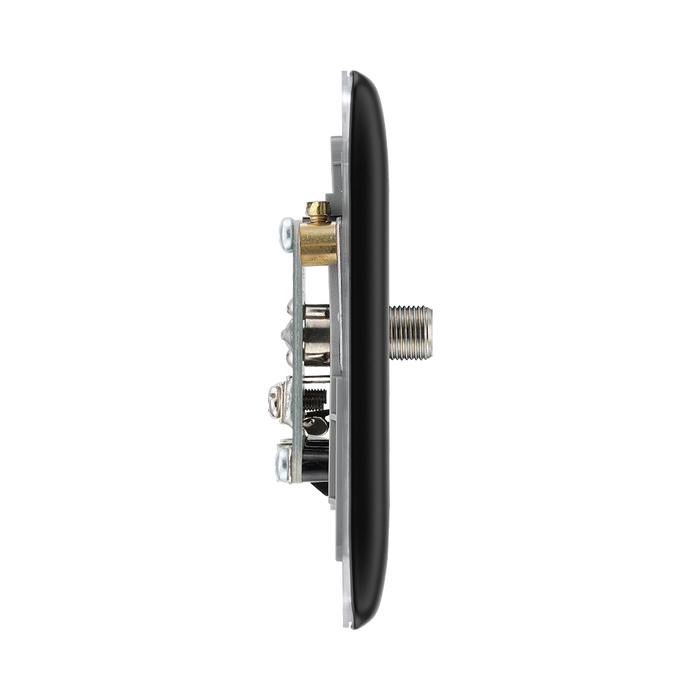 BG Nexus Metal Matt Black TV & Satellite Socket NFB65B