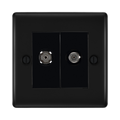 BG Nexus Metal Matt Black TV & Satellite Socket NFB65B