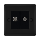 BG Nexus Metal Matt Black TV & Satellite Socket NFB65B