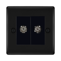 BG Nexus Metal Matt Black TV & FM Socket NFB66B