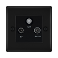 BG Nexus Metal Matt Black TV/FM/SAT Socket NFB67B