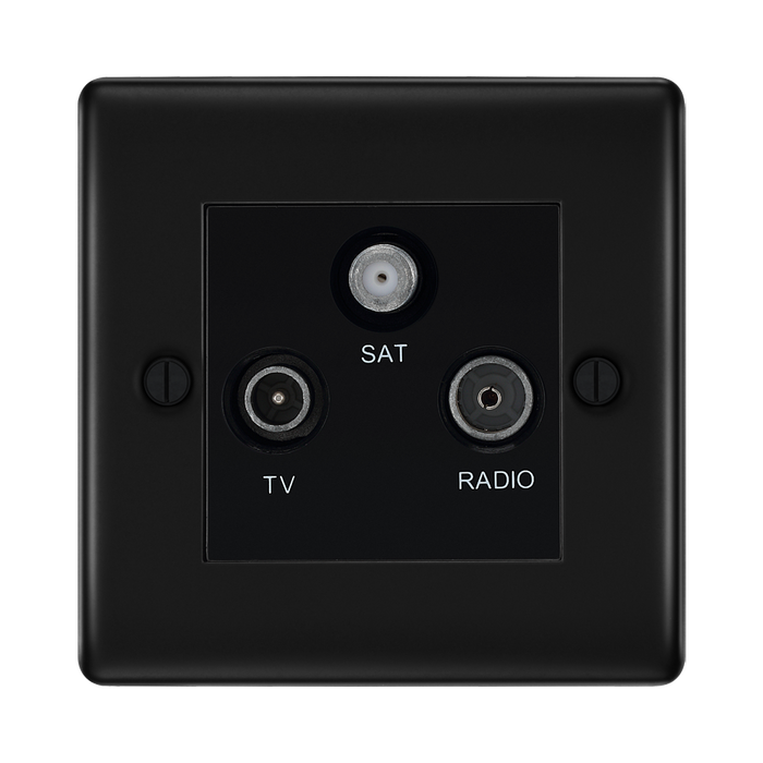 BG Nexus Metal Matt Black TV/FM/SAT Socket NFB67B