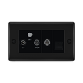 BG Nexus Metal Matt Black Triplex Combination TV Socket NFB68B