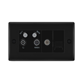 BG Nexus Metal Matt Black Quadplex Combination TV Socket NFB69B