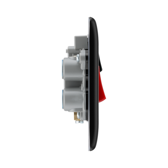 BG Nexus Metal Matt Black 45A Cooker Switch with 13A Socket NFB70B
