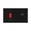 BG Nexus Metal Matt Black 45A Cooker Switch with 13A Socket NFB70B