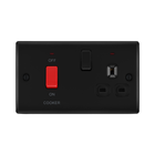 BG Nexus Metal Matt Black 45A Cooker Switch with 13A Socket NFB70B