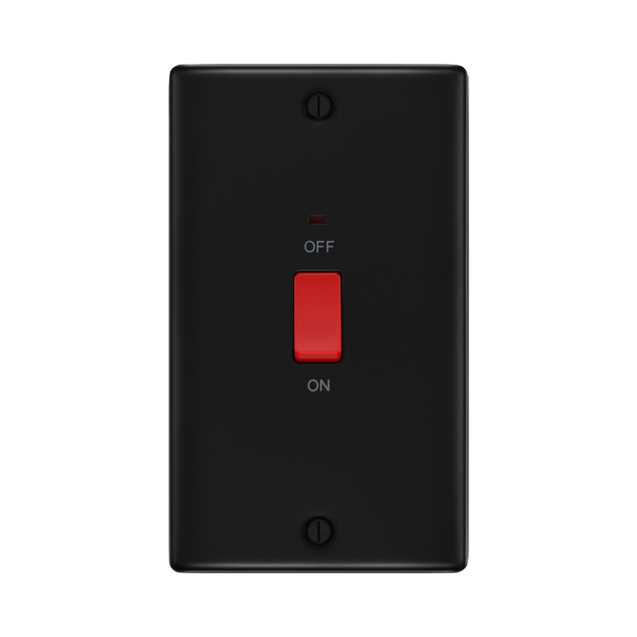 BG Nexus Metal Matt Black 45A Cooker Switch NFB72B