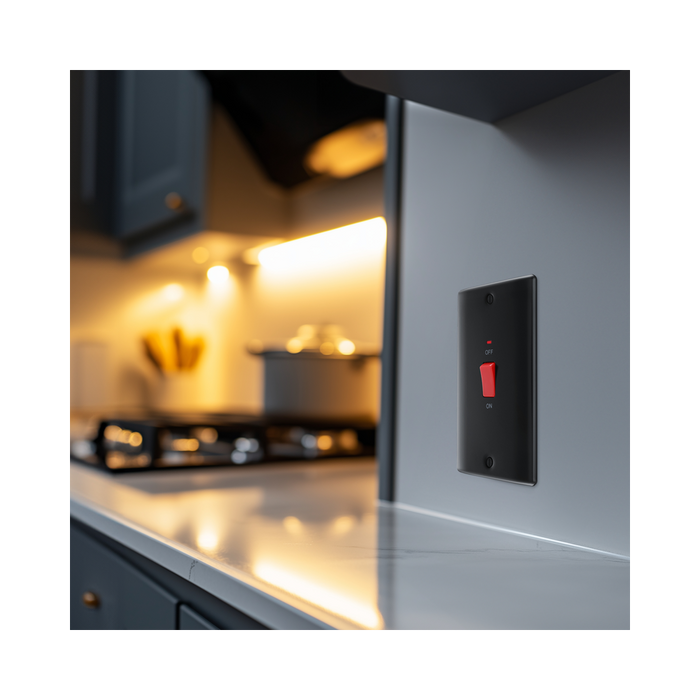 BG Nexus Metal Matt Black 45A Cooker Switch NFB72B