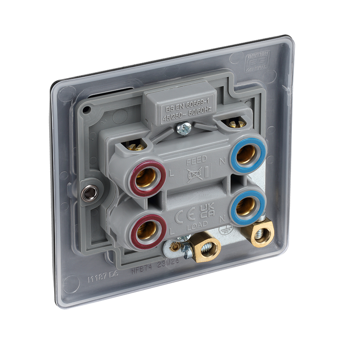 BG Nexus Metal Matt Black 45A Cooker Switch NFB74