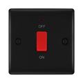 BG Nexus Metal Matt Black 45A Cooker Switch NFB74