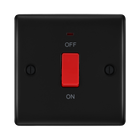 BG Nexus Metal Matt Black 45A Cooker Switch NFB74