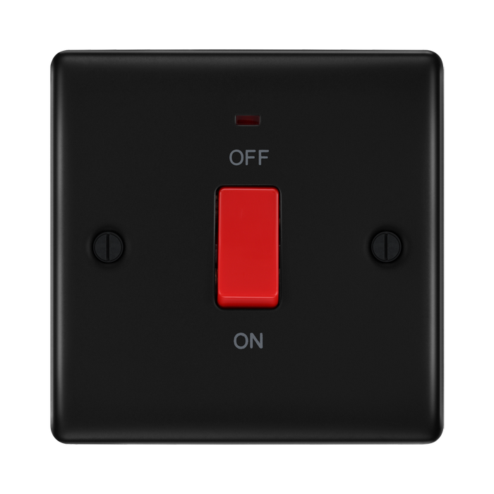 BG Nexus Metal Matt Black 45A Cooker Switch NFB74