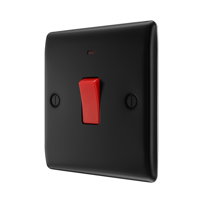 BG Nexus Metal Matt Black 45A Cooker Switch NFB74