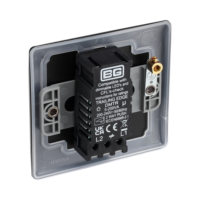 BG Nexus Metal Matt Black 1G Dimmer Switch NFB81