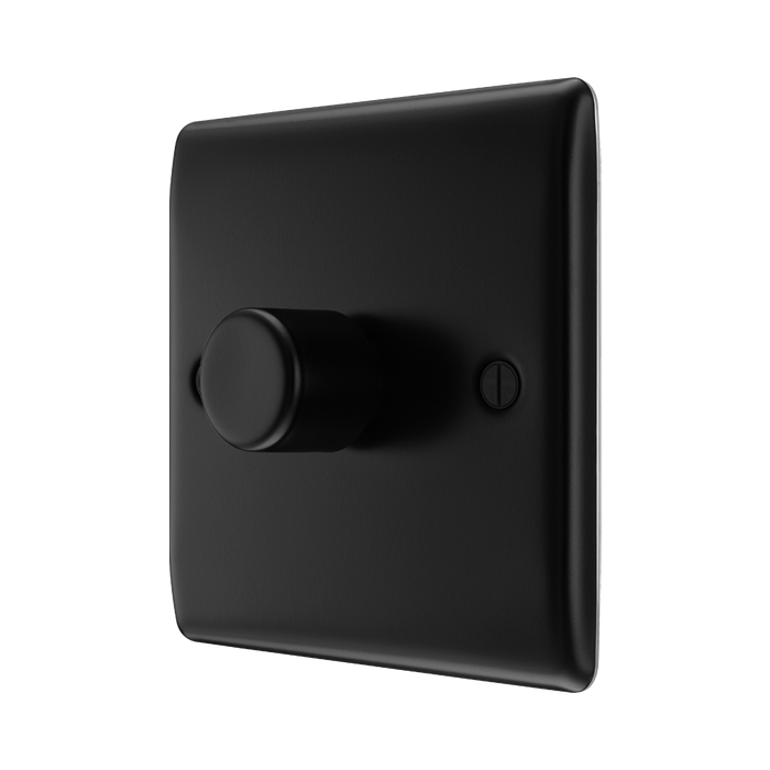 BG Nexus Metal Matt Black 1G Dimmer Switch NFB81