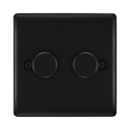 BG Nexus Metal Matt Black 2G Dimmer Switch NFB82