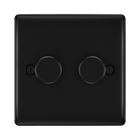 BG Nexus Metal Matt Black 2G Dimmer Switch NFB82